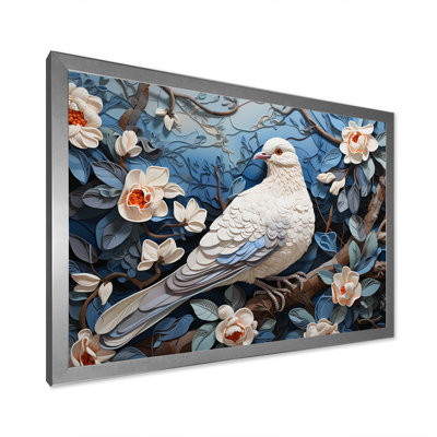 Blue And White Dove Bird I - Dovewall Art