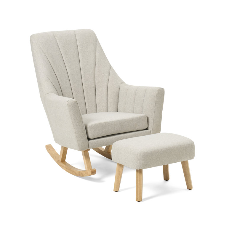 Tutti Bambini Jonah Rocking Chair and Footstool Set, Pebble Grey