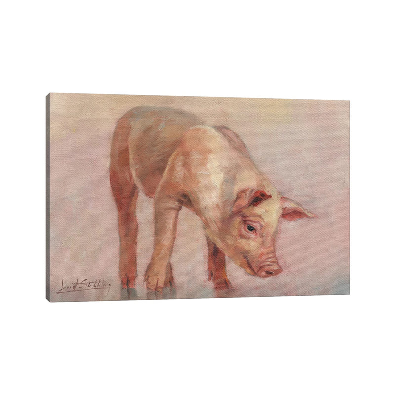 Little Pig by Annette Schmucker - Painting on Canvas, Wrapped Canvas, 30.48 cm H x 45.72 cm W