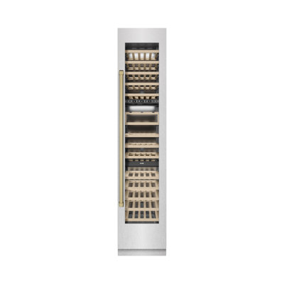 ZLINE Autograph Edition 18 in. 9.0 cu. ft. Triple Zone 68 Bottle Column Wine Cooler in Satin Stainless Steel