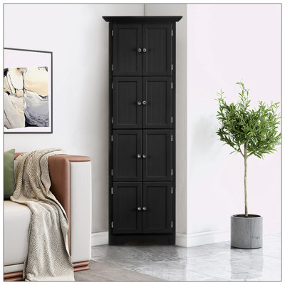 Tall Storage Cabinet with Doors and 4 Shelves