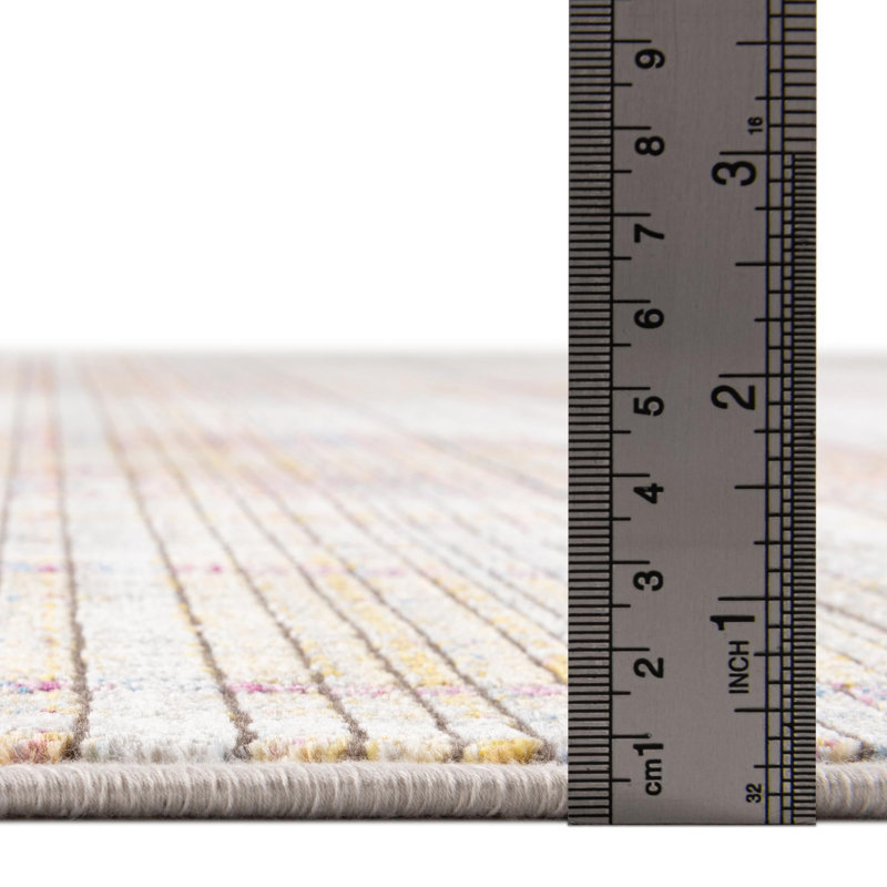 Tapis bleu / mauve / jaune à motif écossais Sease, Tapis de couloir 2 pi x 6 pi