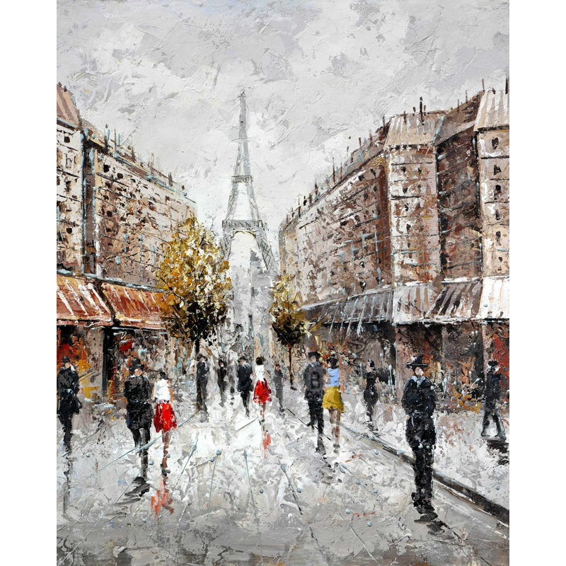 «Paris Busy Street» sur toile, H 60 po x l 48 po
