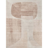 Hand Knotted Abstract Area Rug in Ivory/Blush