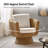Anesty 36"W Coastal Rattan Swivel Barrel Chair with Removable Cushions Set of 2