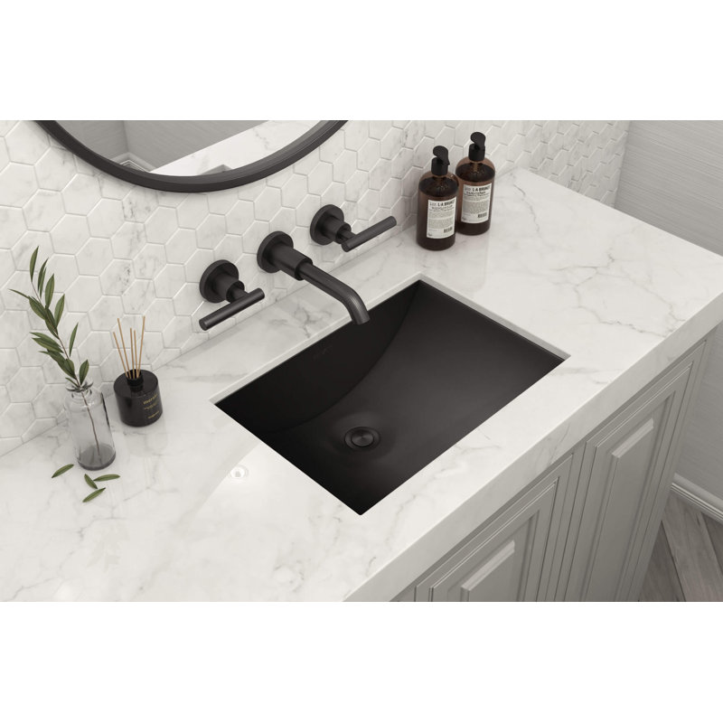 Ruvati 34 x 14 inch Stainless Steel Rectangular Bathroom Sink Undermount, Gunmetal Black