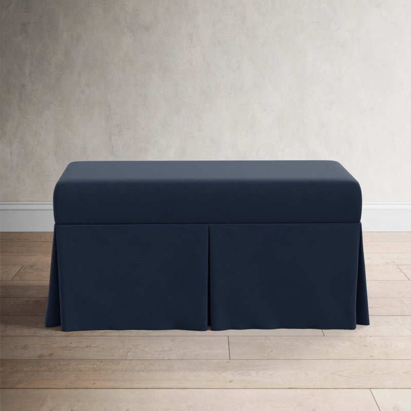 Wyatt Upholstered Storage Bench, Classic Ink Performance Velvet