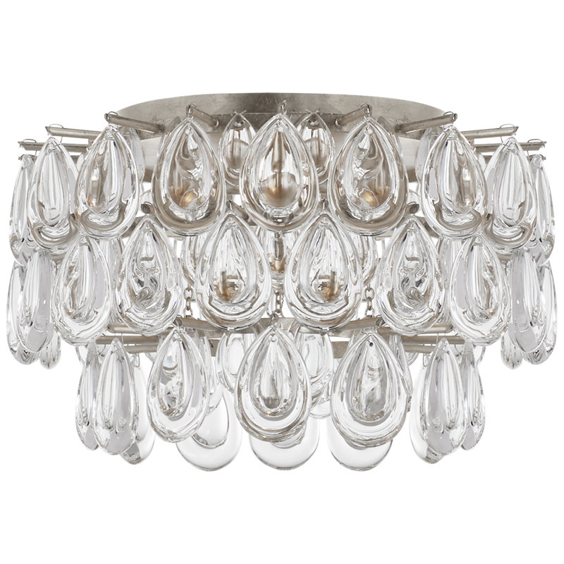 AERIN Liscia Small Flush Mount, Burnished Silver Leaf