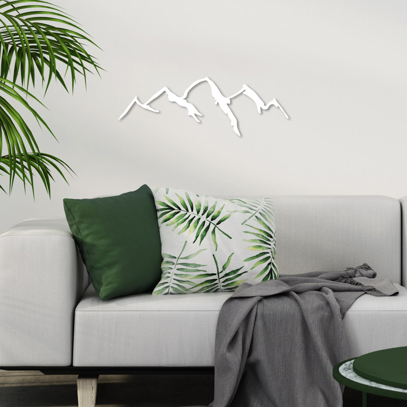Elegant Decorative Metal Wall Accessory, White, 25.9 x 9.1 inches | 100% Metal Construction, Thickness: 0.06 inches | Easy Wall Mount with Back Piece, Stylish Home Decor for Any Room