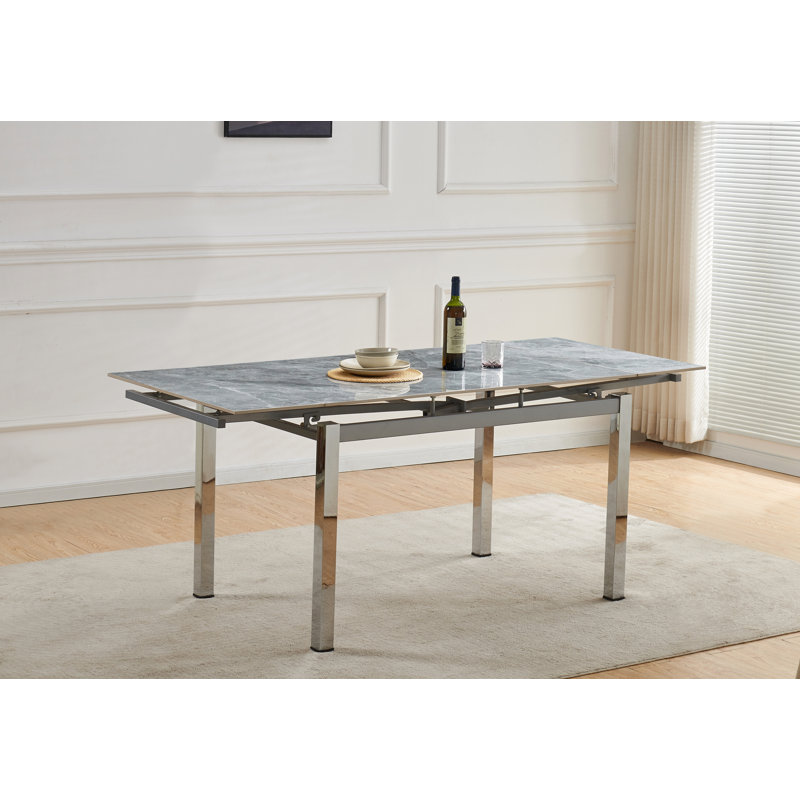 Grande 6-Seater Grey Sintered Stone Extending Dining Table