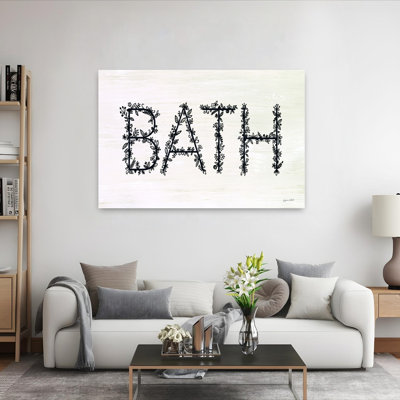 Bath Sign Contemporary Flower Wall Art Print