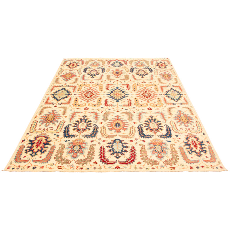 Tapis de zone en laine beige 9 pi 1 po x 12 pi noué la 2010s one-of-kind-the main beige esari Ahmyra