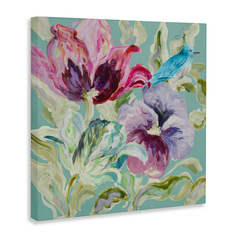 Toile Lyrical Garden Strokes, design par Lanie Loreth, H 17 po x l 17 po