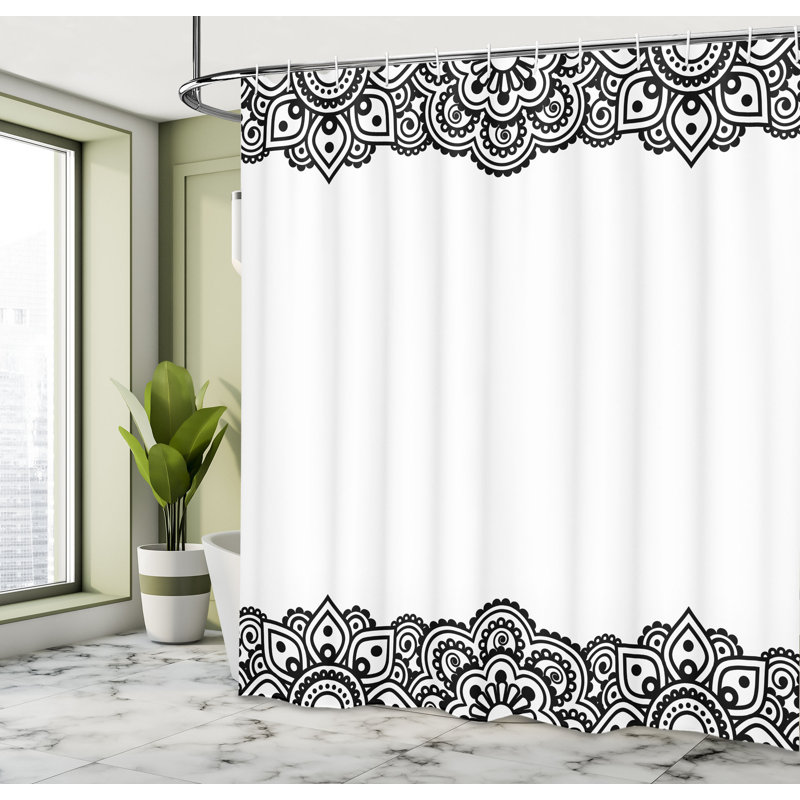 Ensemble de rideau de douche + crochets, H 69 po x l 105 po