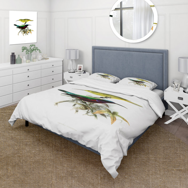 Ensemble de housse de couette Traditional Vintage Birds XV Vintage - microfibre de polyester