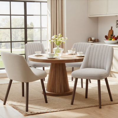 47cm H Fabric Upholstered Upholstered Back Side Chair in Camel
