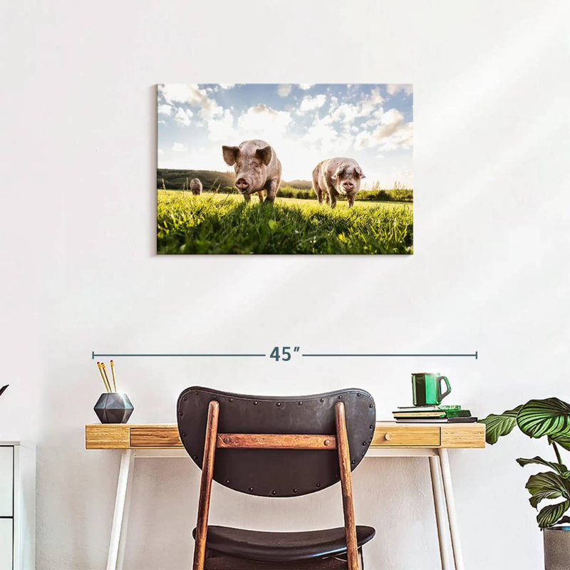 Crowle Sunny Meadow Pigs, 20" H x 30" W