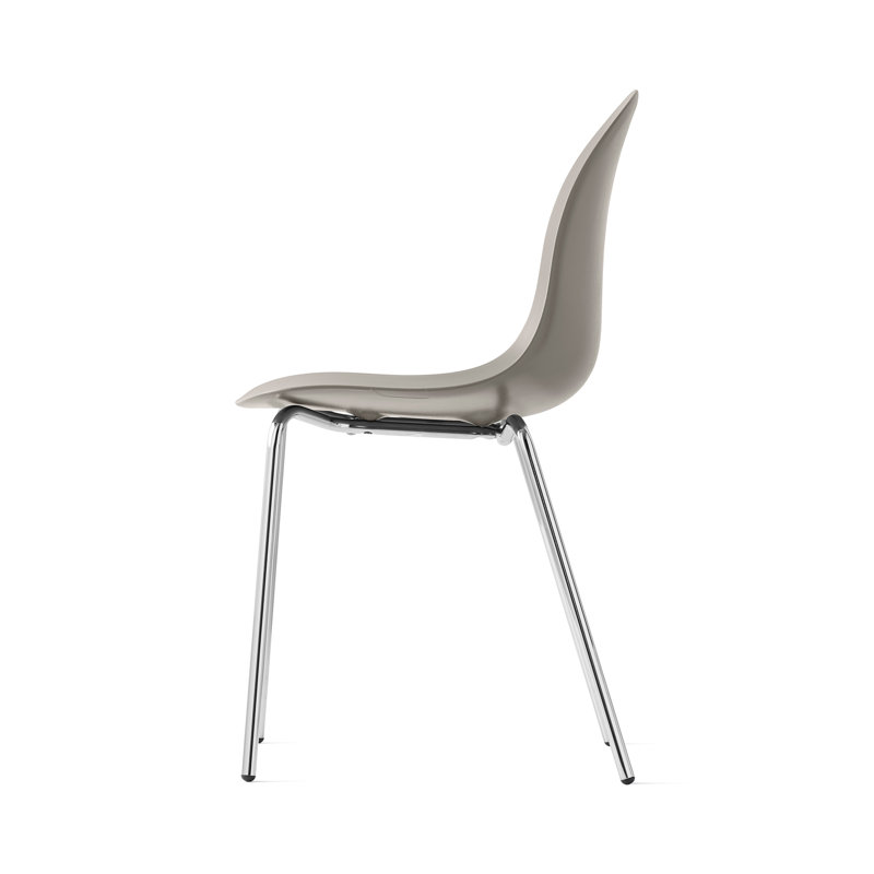 Academy Armless Chair with Metal Frame, Matte Taupe/Chrome