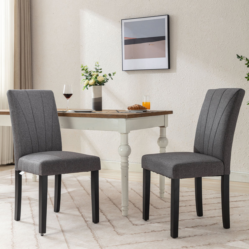 Trischa Upholstered Parsons Chair, Gris