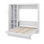 Lit escamotable double pleine grandeur avec tablettes, garde-robe et éclairage DEL-1462910990-1462910988