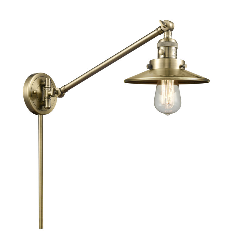 Clintonpark Swing Arm Sconce, Antique Brass, Antique Brass, Incandescent