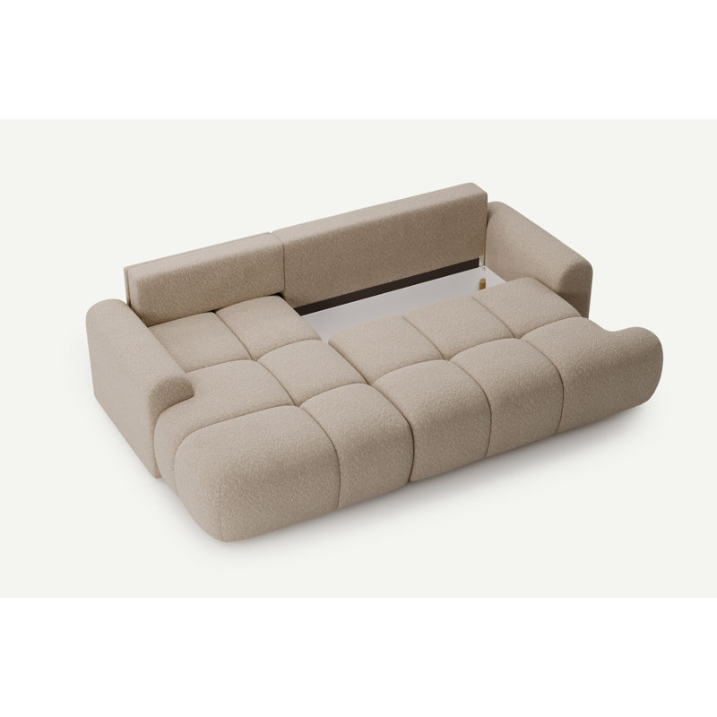 Bobby Corner Sofa 2,5 seater with sleeping function, Left Hand Facing, Brown