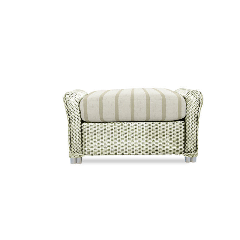 Reflections Outdoor Ottoman, Ivory, Friendly Flax