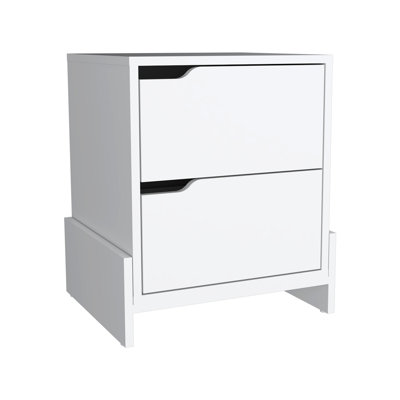 Luss Nightstand, Bedside Table With 2-Drawers
