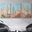 Sunny Saguaro I, ensemble de 3 toiles encadrées sur toile-97946143-97946138