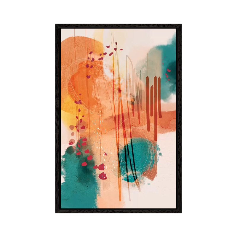 Sunset Beach - Painting on Canvas, Black Framed, 66.04 cm H x 45.72 cm W