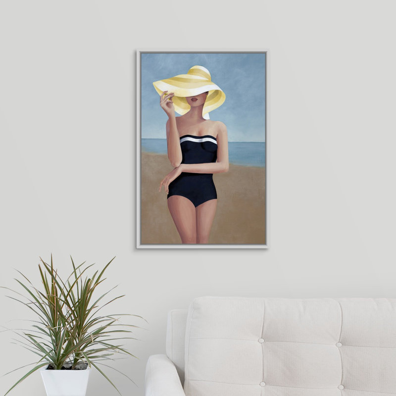 « cozumelting », peinture sur toile, Cadre flottant blanc, H 31,7 po x l 21,7 po x P 1,75 po