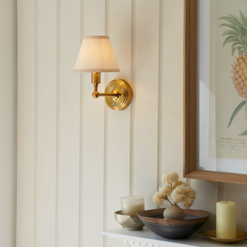 Burley Rechargeable LED Rechargeable and Ivy 16cm vintage white shade Wall Sconce