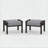 Set of 2 All-Weather Metal Ottomans with Gray Cushions (Khaki Frame)-475507779-475507776