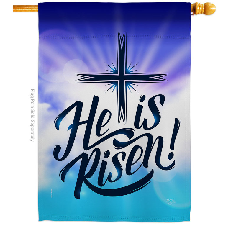 Double Sided 40'' H x 28'' W Polyester Easter House Flag