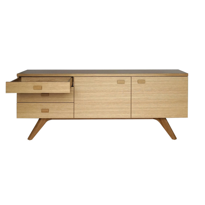 Cross 74.02'' W Solid Wood Sideboard, Natural