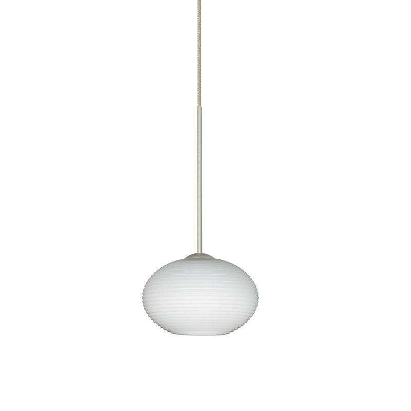 Lasso 1 - Light Single Pendant, Opal Matte, LED, Satin Nickel