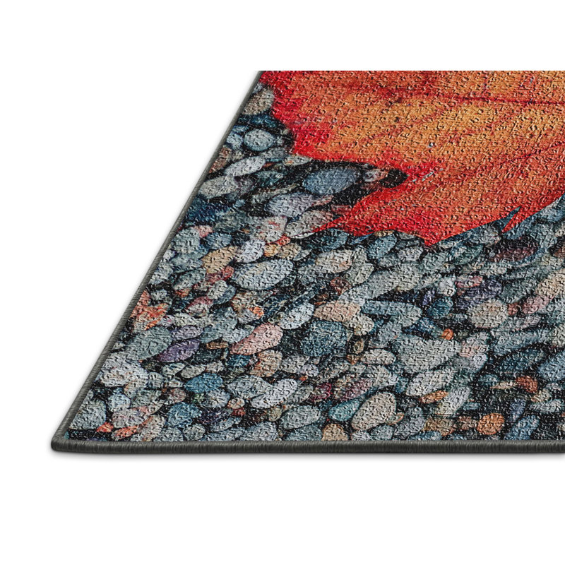 Tapis gris zone feuille 44, Rectangle 5 pi x 7 pi