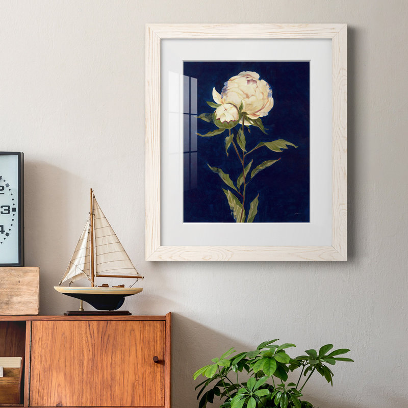 " Pretty As A Peony II ", 20" H x 17" W x 1" D, White Framed Paper
