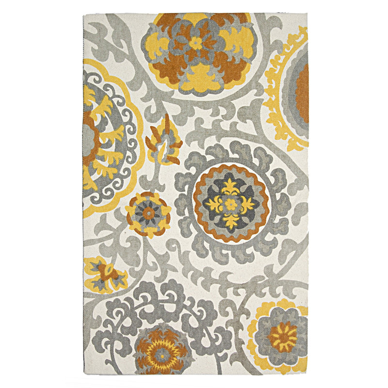 Tapis géométrique en coton tissé à la main Veropeso, Rectangle 6 pi x 9 pi