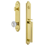 Arc Handleset with Single Cylinder Deadbolt and Versailles Door Knob and Rosette