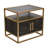Empire 2-Door End Table In Dark Brown Veneer W/ Hand Brushed Gold Metal Frame-42675540