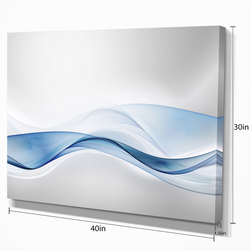 Toile abstraite murale, impression de vague d'eau 3D - Vague d'eau 3D, H 30 po x l 40 po x P 1 po, Toile tendue