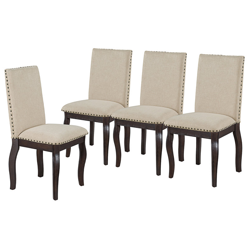 Ensemble de table de salle à manger extensible 5 pièces en bois et 4 chaises rembourrées (espresso) Trexm