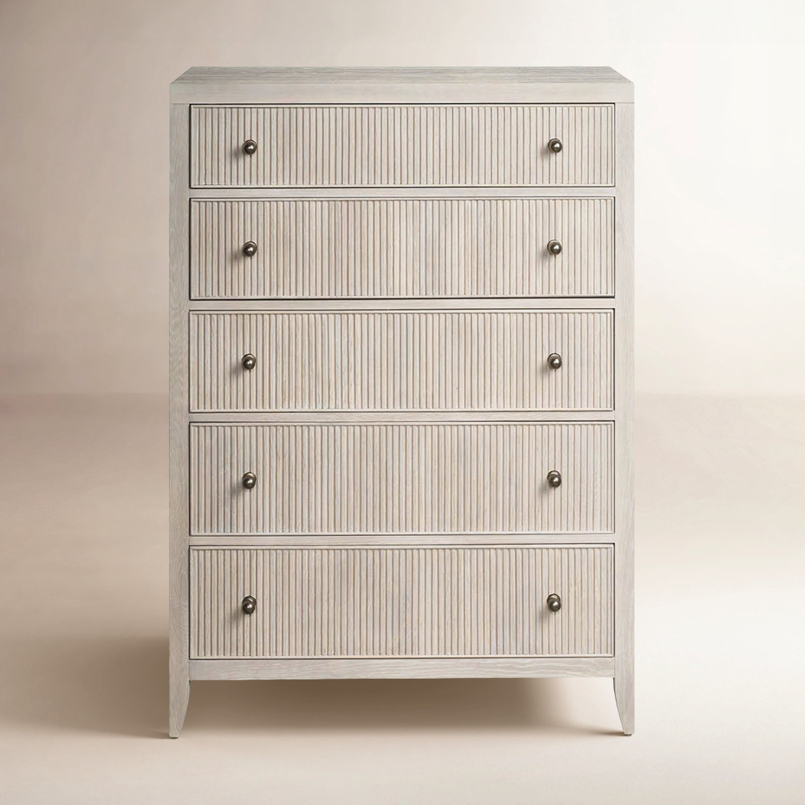 Caterina 5-Drawer Chest, White Oak