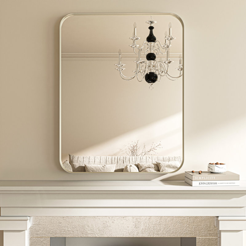 Miroir mural Tahleek, Argent, 36 po x 32 po