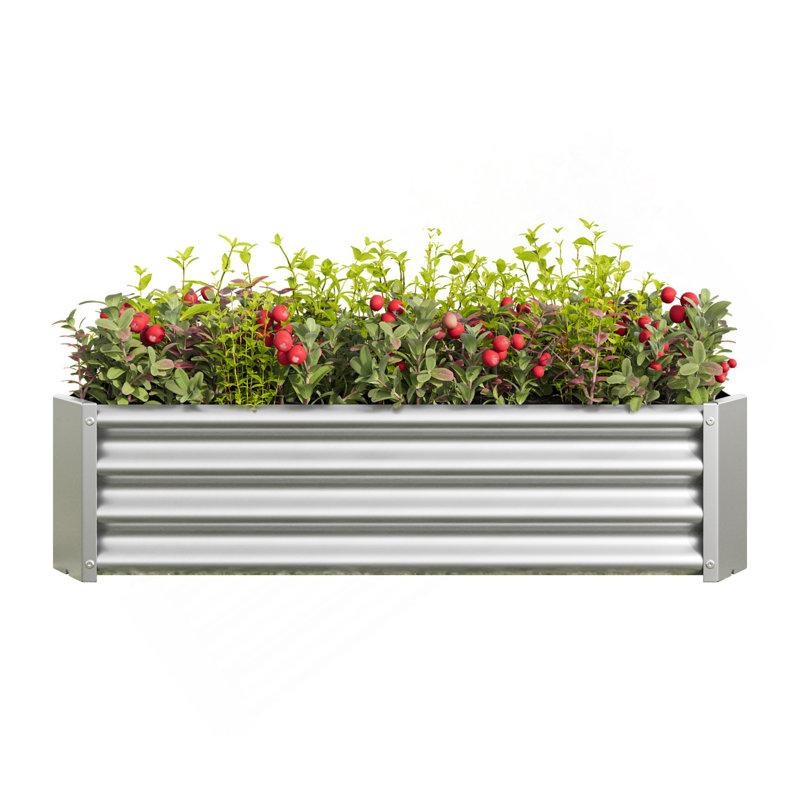 Lit de jardin surélevé en métal noir 4 × 2 × 1Ft, pot de fleurs surélevé rectangulaire pour plantes à fleurs