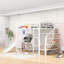 Lit mezzanine double en métal avec bureau, glissoire et panier de basketball-1592884187