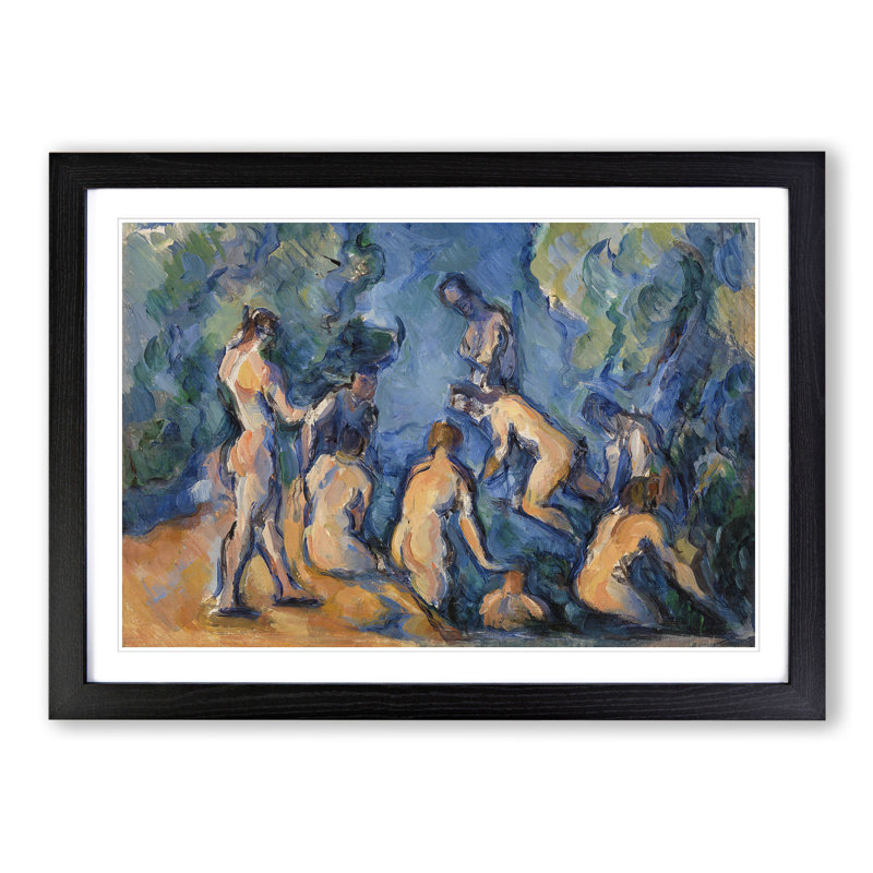 Bathers Vol.3 by Paul Cezanne - Picture Frame Painting, 48cm H x 65cm W x 2cm D, Black Framed