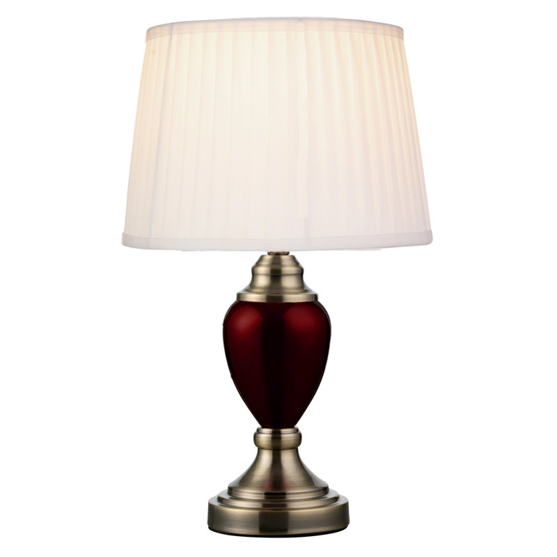 Southall Metal Table Lamp, Red Base/Ivory Shade