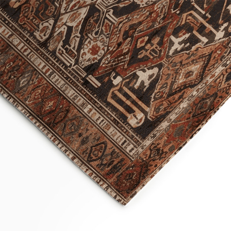 Tapis turc intérieur et extérieur noir, Rectangle 5 pi x 7 pi